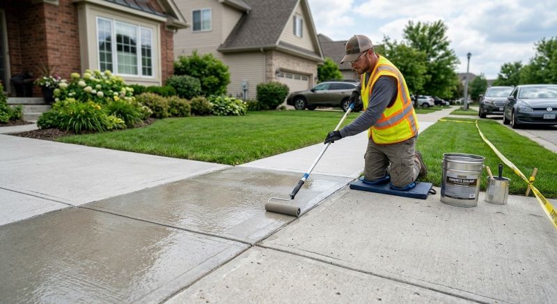 Sidewalk Concrete Sealing in Kansas City, KS
